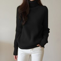 데일리앤 뮤즐리 여성 골지 목폴라 터틀넥 니트