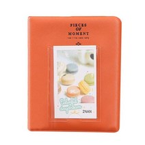 폴라로이드 필름 악세사리 gosear 96 포켓 패션 미니 pu 가죽 사진 앨범 fujifilm instax mini 8 9 7s 7c 25 70 90 3inch 미니, 오렌지