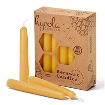 효라 밀랍 양초 12팩 - 천연 100% 밀랍 나무 양초 - 1/2인치 양초 - Handmade in The USA - 노란색, White