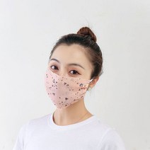 선스크린 쉬폰 마스크 여성 프린팅 얇은 재사용 가능 레이디 페이스 용 세탁 입 여름 방풍, 02 B