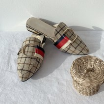 여성 데일리 체크 뮬 블로퍼 zn369