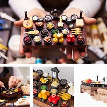 미니어처 제사상차리기 납골당꾸미기 수작업제작 1인상 2인상, 2인상 서예, 소주추가