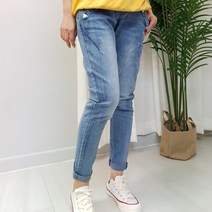 빅걸스토리 여성 빅사이즈 밴딩 워싱 국민 청바지(32-40) 기모안감추가
