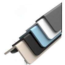 스텐 코너비드 데코타일 마감재 PVC 바닥 재료분리대, 2.7m, 밝은 회색 광택 표면 너비2.5cm