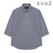앤드지 95 100 사이즈 네이비 스트라이프 패턴 7부 셔츠