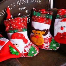 메리크리스마스 화려한 양말주머니 선물 포장 트리데코, 산타1P