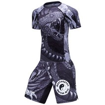 주짓수 도복 남자 tshirt + 바지 mma 권투 무에타이 반바지 rashguard