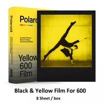 오리지널 폴라로이드 600b amp w컬러 필름 즉석 인화지 8매 폴라로이드 636 637 640 660 onestep2 plus instax 왔어요, 협력사, 검은색과 노란색