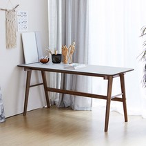 베스트리빙 [리퍼상품] 러버우드 1600 원목 테이블/책상/식탁/원목책상/서재/학생책상/원목테이블/원목식탁, 월넛그레이