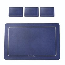 로야크 북유럽 스타일 스퀘어 방수 PVC 테이블 매트 4개, 네이비