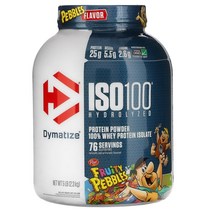 Dymatize Nutrition 가수 분해 ISO100 100% 분리유청단백질 프루티 페블 2.3kg(5lb)