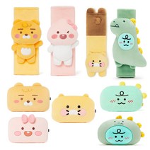 카카오프렌즈 안전벨트 커버 헬로인형 폭신한커버 차량용커버, 폭신한 차량용 목쿠션 라이언