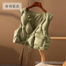 가을겨울 다운코튼 ins 여자 경량 크롭 데일리 조끼