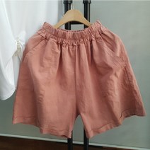 상상그이상 여성용 시원한 포켓 밴딩 코튼 린넨 숏팬츠 캐주얼 무지 마 카브라 반바지 팬츠