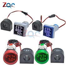 전기 측정 공구 디지털 220V 60 표시기 LED 기 램프 전류계 AC 110V 전류 헤르츠 전압계 HZ 500V 전압 증폭기 주파수 22mm 신호등, 06=3in1Red