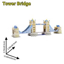 해리포터 호그와트 캐슬 포스트잇 3D 입체 메모지어린이 장난감 골판지 3D 종이 건물 퍼즐 모델 세계 기념, 15 Tower Bridge