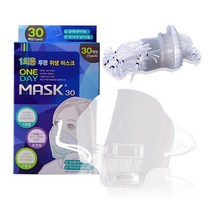 원데이 위생마스크 1팩 30매 주방마스크 투명마스크 급식마스크 조리용마스크 요리사마스크, 1팩(30개)