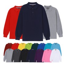 지주컴퍼니 남녀공용 긴팔 베이직 카라 면 티셔츠 코마사 커플 회사 가족 단체티