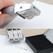 선명한 사무용 다용도 날짜 조정 스템프 회전형 스탬프 패드 세트, 날짜 스탬프 1개 + 스탬프 패드 1개