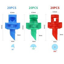 50Pcs 90 ° 180 360 각도 간단한 굴절 노즐 농업 관개 스프링클러 헤드 안개 분무기 정원 과일 나무에 대 한 스프링쿨러 동력분무기 농업용 미스트분사노즐, 04 Mix color 60PCS