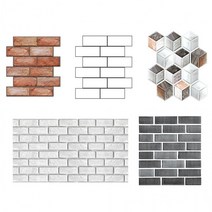 BUyuS스티커 셀프시공 [실버미어] 3D입체 접착식 파벽돌 폼벽지굿딜 브이숍, 02 타일 화이트