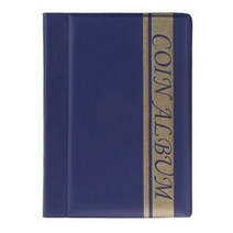 달러북 화폐 수집 스크랩북 지폐 옛날 케이스 보관 포켓 동전 저장 동전 앨범 도서 가 선물 용품 위한 기념 홀더, 파란색