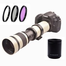 망원 카메라Lightdow 420800mm MF 슈퍼 망원 줌 렌즈 F/8.316 T 마운트 UV/CPL/FLD 필터 세트 캐논 니콘, 02 white_10 소니 E-마운트 (FE)