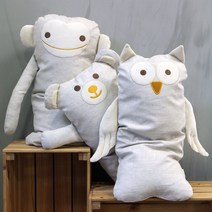 슈톨렌 린넨 오가닉 아기 유아 동물 애착베개 (원숭이 부엉이 곰돌이 30X60), 1. 원숭이