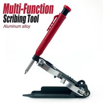 리니어스케일 다기능 목공 선형 아크 이중 스크라이버 눈금자 병렬 그리기 도구 측정 게이지 1 개, 09 aluminium alloy C