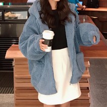 루즈핏 집업 뽀글이 후드 여성 점퍼 자켓 겨울