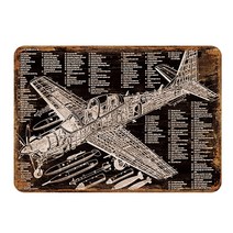 레트로 주석 기호 전투기 제트 비행기 빈티지 금속 징후 항공기 플레이트 금속 상패 그림 거실 홈 벽 장식, 7, 20x30cm