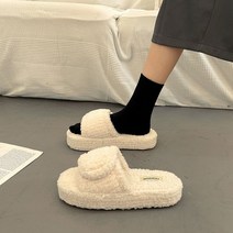 겨울 털 슬리퍼 귀여운 통굽 여성 털신 페이크 집 퍼 플러프 사무실 울스킨