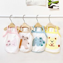 라라펫 강아지민소매 헬로베어 나시티 여름 실내복 외출복, 블루