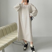기모 단가라 원피스/롱원피스 빅사이즈 쭈리 면 루즈핏 임부복 벌룬소매