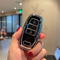 키케이스 가죽 BMW 키홀더 호환 자동차 키 케이스 커버 아우디 A6 A1 A3 A7 A5 C7 A4 B9 R8 Tt Mk2 C6 8p C5 Q7 S7 Q8 A8L RS 3 S4, 10.silver B black case