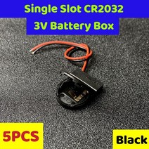 납산 배터리 2/5PCS 단일 슬롯 CR2032 코인 셀 배터리 홀더 케이스 커버 ON-OFF 스위치 리드 와이어 3V 상, 04 Black-5PCS