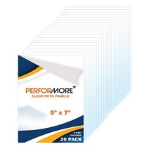 PERFORMORE 12.7 cm x 17.8 cm PETG 시트 플렉시 유리 패널 20팩 - 0.1 cm 두께의 투명 폴리스티렌 플라스틱 시트 공예 프로젝트 사진 프레임 커팅, 20