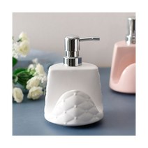 친환경 손뜨게 아크릴 수세미 실리콘 스텐 수세미 천연 설거지 솔 도자기 비누 병 에센스 병 액체 거품 비누 디스펜서 주방 핸드 워시 디스펜서 샴푸 병 욕실 액세서리, 10.8x10.8x16cm 400ml