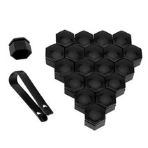 볼트캡 자동차 휠 너트 캡 22/21/19/17mm 보호 커버 녹슬지 않는 허브 나사 타이어 볼트 외부 20 개, 01 Black_04 17mm