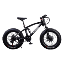 광폭타이어자전거 MTB 스노우 4.0 초대형 와이드 타이어 바이크 충격 완화 오프로드 산악자전거, 기본, 기본, 20인치 블랙 스노우