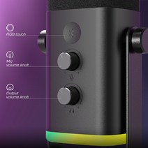 음질좋은최신마이크 FIFINE USB XLR 다이나믹 마이크 터치 음소거 단추 헤드폰 잭 I/O 컨트롤 PC PS5/4 믹서용 게임용 앰플리게임 AM8