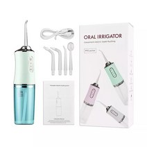 Electric Irrigator Teeth Cleaning Dental Water Jet Mouth Washing Machine Pressure Cleaner Flosse, [03] green