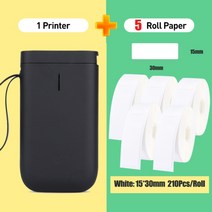 휴대용 미니 포토 메모 프린터 niimbot 열 라벨 pocket mini 무선 바코드 bluetooth connection for mobile phone android ios, d11 블랙 5 라벨 l, 협력사