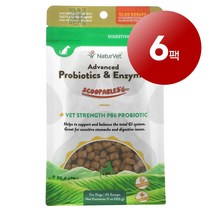 리암마켓 NaturVet 네이처벳 강아지 고양이용 건강 관리 보충제 고급 프로바이오틱 효소 베이컨 맛 315g 1팩, 6팩