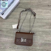 체인 콤비 미니 크로스백, 커피색