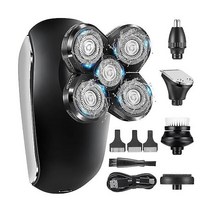 남성용 전기 면도기 머리 및 얼굴용 5 in 1 면도기회전식 수염 트리머 코 털 깎기 IPX7 방수 그루밍 키트 고속 충전 얼굴 청소 Brus Idea Gift