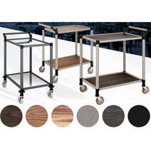 업소용 고급형 2단 우드 선반 서빙 카트 배식대차 대형식당 음식점 운반카, 1개, 스텐 2단 중