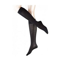 팔케 여성 코튼 Touch Knee High 양말 - Black 173723