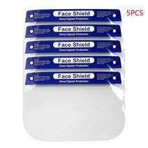 5pcs 보호 조절 가능한 안티 살리바 방진 얼굴 커버 마스크 바이저 쉴드, 분명한