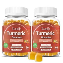 강황 및 생강 젤리 커큐민 보충제 관절 지원 면역 건강 GMO 프리 글루텐 비건 60개2팩 USA 미국, 30 Count (Pack of 2)